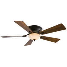 Delano II 52" 5 Blade Flush Mount Indoor Fan with Blades and Wall Control Included