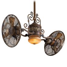 Traditional Gyro 42" Sweep 6 Blade Twin Turbo Indoor Ceiling Fan with LED Bulb and Wall Control Included