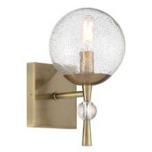 Populuxe 1 Light 11" Tall Bathroom Sconce with Clear Volcanic Glass