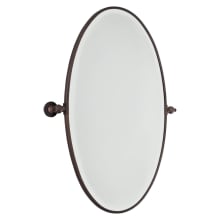 36" x 27" Beveled Oval Framed Mirror with Pivoting Brackets