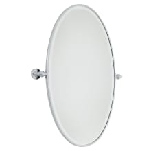 36" x 27" Beveled Oval Framed Mirror with Pivoting Brackets