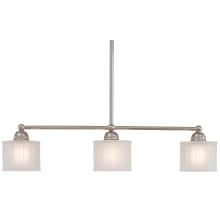 1730 Series 3 Light Linear Chandelier with Etched Glass Shades