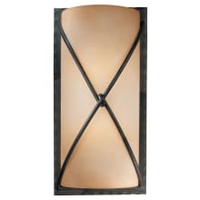 Aspen II 2 Light 18-1/2" Tall Wall Sconce with Rustic Scavo Glass