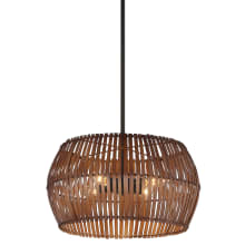Brentwood Shore 4 Light 16" Wide Pendant with Bamboo Shade