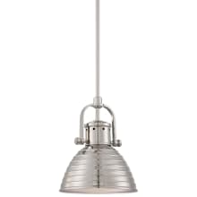Dome 1 Light 9" Wide Mini Pendant with Ribbed Metal Shade