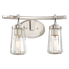 Poleis 2 Light 16" Wide Vanity Light with Clear Glass