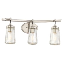 Poleis 3 Light 24" Wide Vanity Light with Clear Glass
