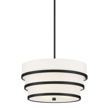 Cascade 3 Light 18" Wide Pendant with White Linen