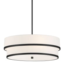 Cascade 4 Light 24" Wide Pendant with White Linen