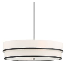 Cascade 4 Light 32" Wide Pendant with White Linen
