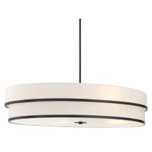 Cascade 4 Light 42" Wide Pendant with White Linen