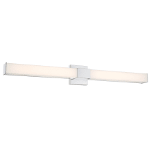 Vantage 38" Wide LED Bath Bar with White Acrylic Rectangular Shade