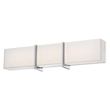 High Rise 24" Wide LED ADA Bath Bar with Mitered White Glass