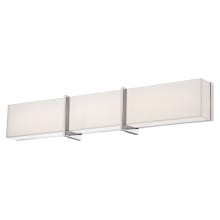 High Rise 30" Wide LED ADA Bath Bar with Mitered White Glass