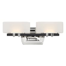 Drury 17" Wide LED Bathroom Vanity Light with Etched Opal Glass Shades