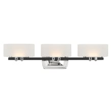 Drury 3 Light 27" Wide LED Bathroom Vanity Light with Etched Opal Glass Shades