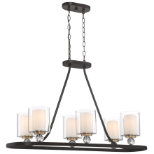 6 Light 38" Wide Linear Chandelier from the Studio 5 Collection