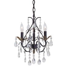 3 Light 1 Tier Mini Crystal Chandelier from the Mini Chandeliers Collection