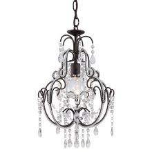 Single Light 12-1/2" Wide Crystal Accented Pendant