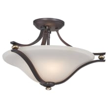 2 Light 18.25" Wide Semi-Flush Ceiling Fixture from the Shadowglen Collection