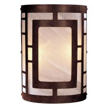 2 Light 7.75" Width ADA Flush Mount Wall Sconce with Etched Marble Shade
