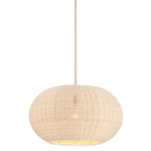 Modjeska 1 Light 21" Wide Pendant with Natural Rattan Wicker Shade