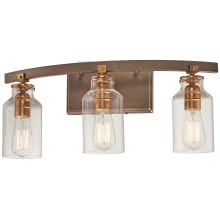 3 Light 22" Wide Vanity Bathroom Light with Glass Shades from the Morrow Collection