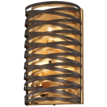Vortic Flow 3 Light 12" Tall Wall Sconce with Metal Shade
