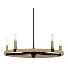 Windward Passage 5 Light 27" Wide Ring Chandelier with Natural Rope Shade