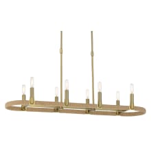Windward Passage 8 Light 41" Wide Linear Chandelier with Natural Rope Shade