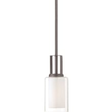 Parsons Studio 1 Light 4" Wide Vantage Pendant with Clear / Etched White Glass Shades