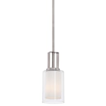 Parsons Studio 1 Light 4" Wide Vantage Pendant with Clear / Etched White Glass Shades