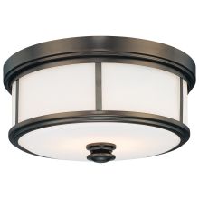 Harbour Point 2 Light 13-1/2" Wide Flush Mount Ceiling Fixture with Etched Opal Glass