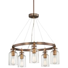 5 Light 24" Wide Ring Chandelier with Clear Glass Shades from the Morrow Collection