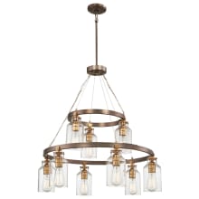 9 Light 2 Tier Chandelier with Clear Glass Shades from the Morrow Collection
