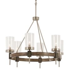 Bridlewood 6 Light 28" Wide Taper Candle Ring Chandelier with Seedy Glass Shades