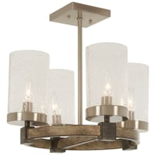 Bridlewood 4 Light 16" Wide Semi-Flush Ceiling Fixture with Seedy Glass Shades