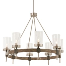 Bridlewood 8 Light 32" Wide Taper Candle Ring Chandelier with Seedy Glass Shades
