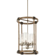 Bridlewood 4 Light 14-1/2" Wide Taper Candle Pendant with Seedy Glass Shades