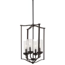 Elyton 4 Light 15" Wide Vantage Pendant with Clear Seedy Glass Shades