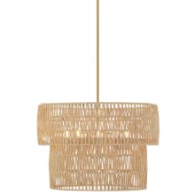 Bungalow Heaven 5 Light 26" Wide Multi Light Pendant with Papyrus Rope Shades