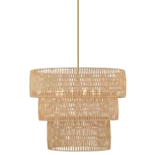 Bungalow Heaven 6 Light 32" Wide Multi Light Pendant with Papyrus Rope Shades