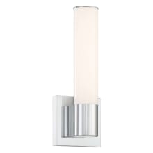 Vantage 14" Tall Adjustable CCT LED Wall Sconce with White Cylinder Shade