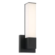 Vantage 14" Tall Adjustable CCT LED Wall Sconce with White Rectangle Shade