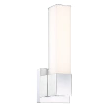 Vantage 14" Tall Adjustable CCT LED Wall Sconce with White Rectangle Shade