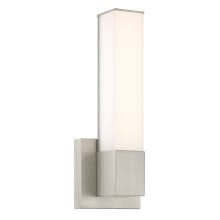 Vantage 14" Tall Adjustable CCT LED Wall Sconce with White Rectangle Shade