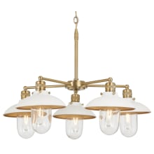 Downtown Edison 5 Light 28" Wide Chandelier with Clear Glass Shades