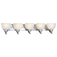 Paradox 5 Light 38" Wide Vanity Light with Etched Marble Glass Shades