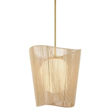 Key Largo 1 Light 16" Wide Pendant with Natural Rope Shade