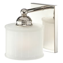 1730 Series 1 Light 7-1/2" Tall Bathroom Sconce with Etched Glass Shade